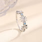 AZURE LEAF Dreamy Blue Diamond Sunflower Open Ring